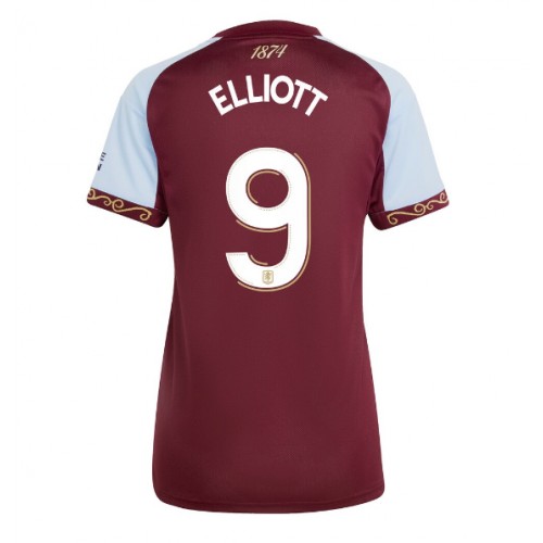 Stroje piłkarskie Aston Villa Harvey Elliott #9 Koszulka Podstawowej dla damskie 2025-26 Krótki Rękaw
